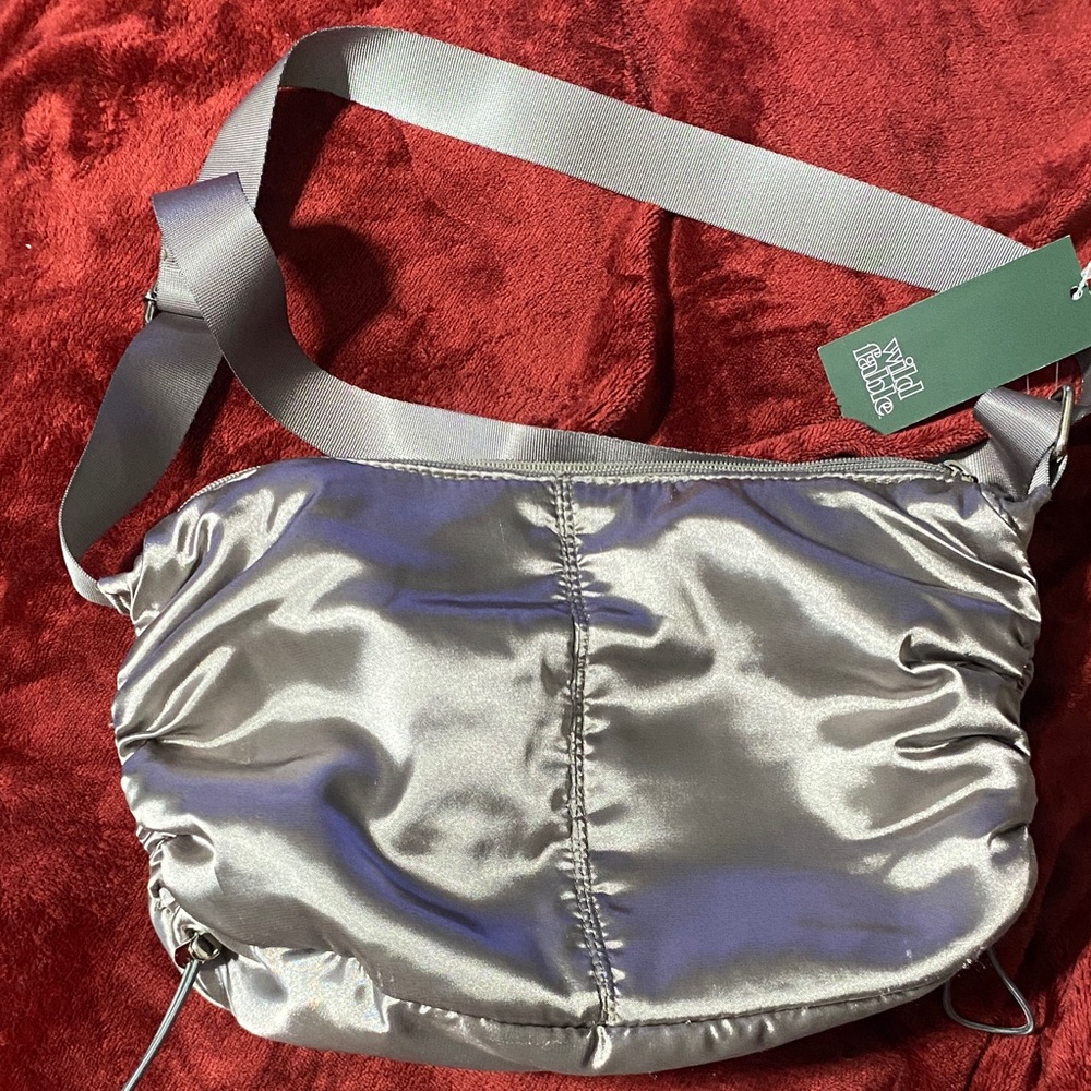 Wild Fable Shiny Silver Ruched Shoulder Bag